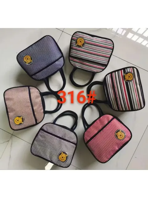 Túi dù cơm 316 kẻ ngang to xanh đỏ 18T8 26TC